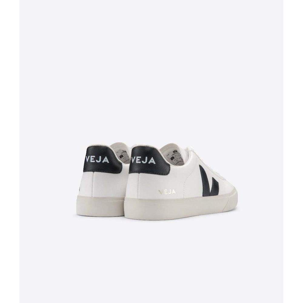 White/Black Women's Veja CAMPO CHROMEFREE Low Tops Sneakers | AU 592LIS